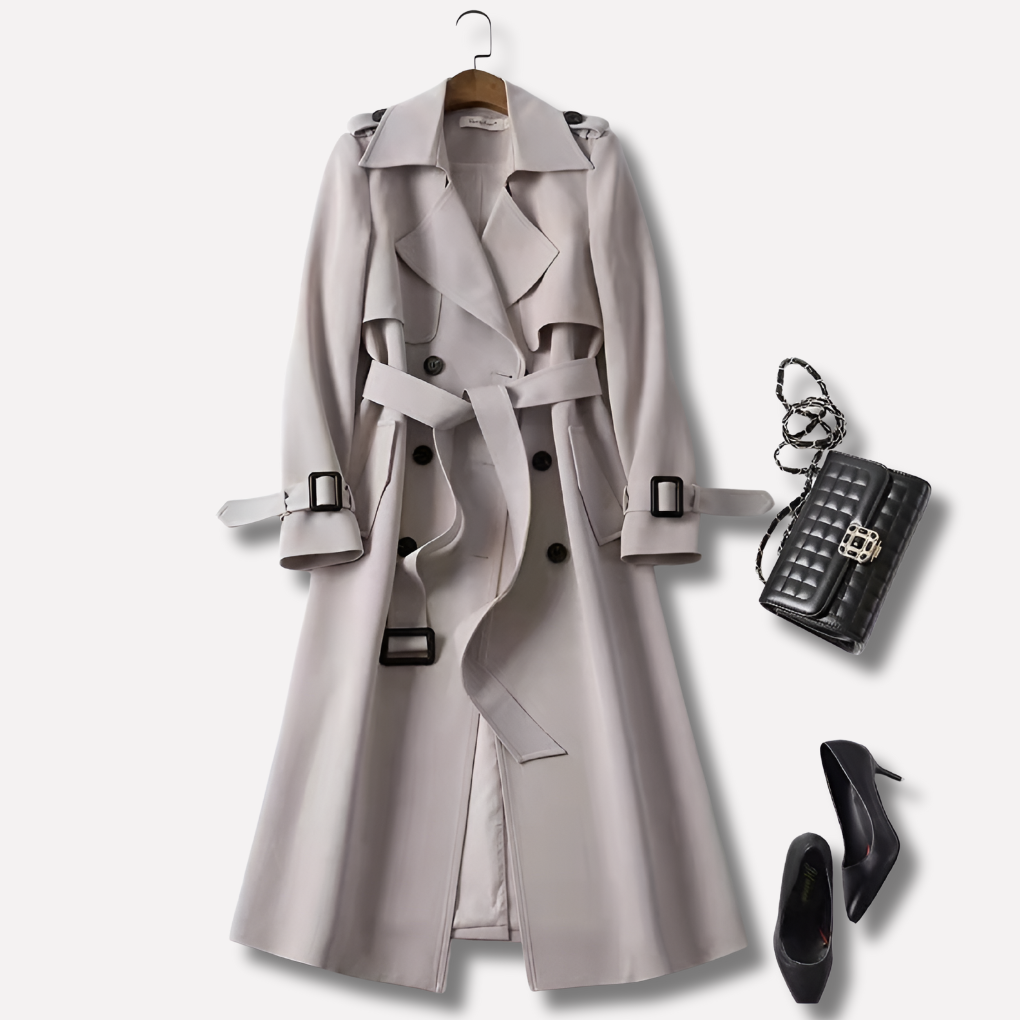 Manteau Trench Vintage Tendance pour Femmes Bord Intemporel avec Attractivité Moderne