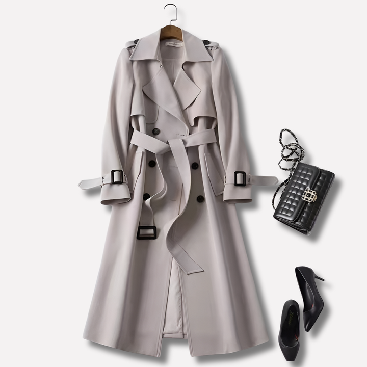 Manteau Trench Vintage Tendance pour Femmes Bord Intemporel avec Attractivité Moderne