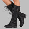 Bottes rétro à lacets avec boucle pour femmes