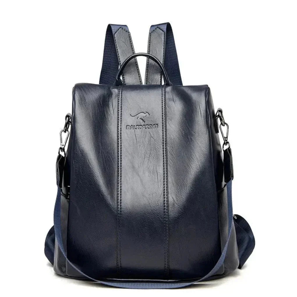 Sac à dos en cuir antivol pour femme