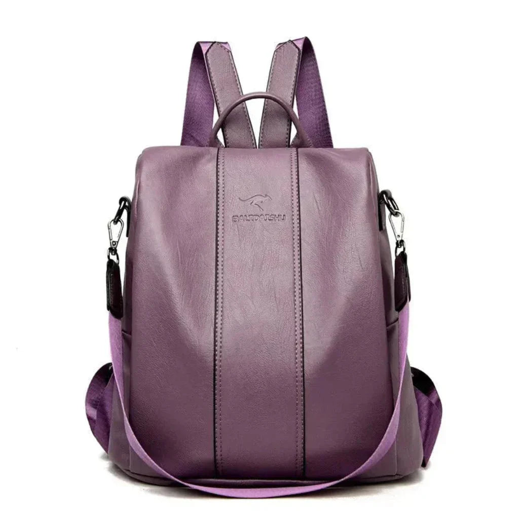 Sac à dos en cuir anti-vol pour femmes, design convertible avec poches cachées pour le voyage et l'usage quotidien