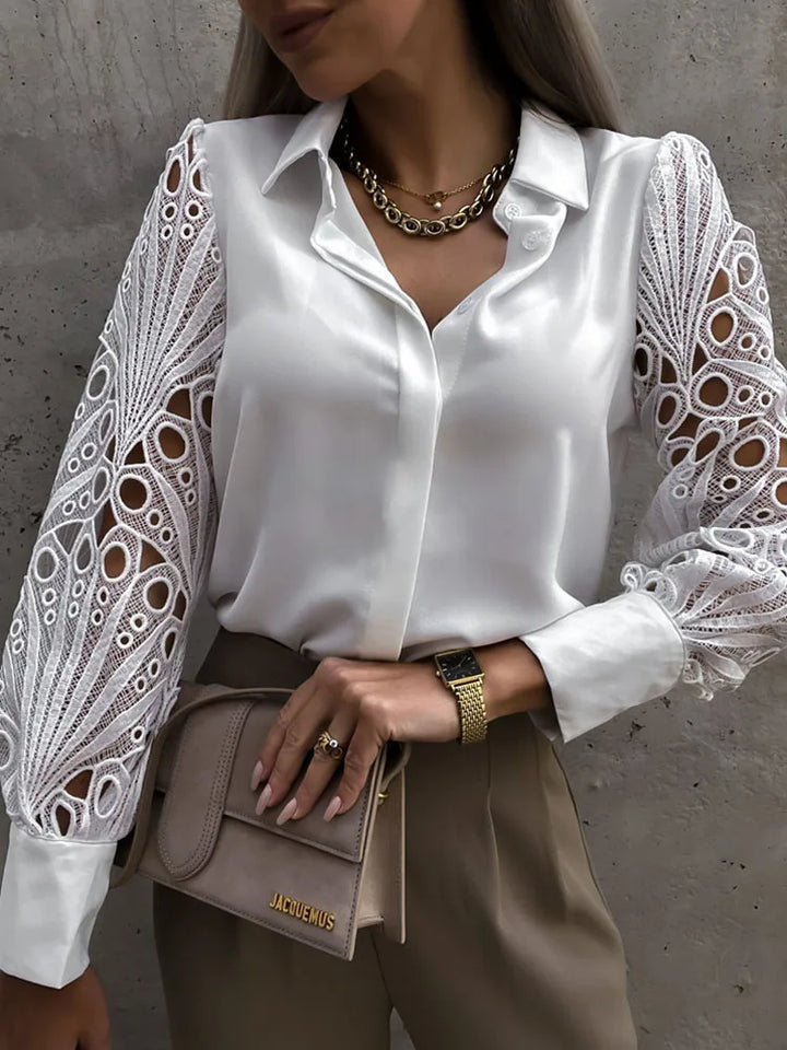 Luis - Blouse Avec Dentelle Et Design En Maille