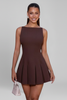 Lauren | Robe Mini Sans Manches à Jupe Plissée pour Femmes
