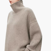 Pull femme oversize à col haut – Couche en maille détendue