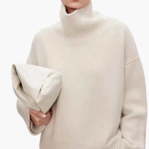 Pull femme oversize à col haut – Couche en maille détendue