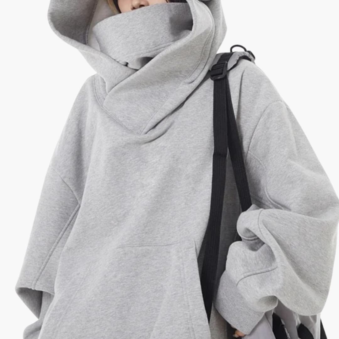 Hoodie Oversize pour Femmes – Style à Col Haut avec Poche Avant