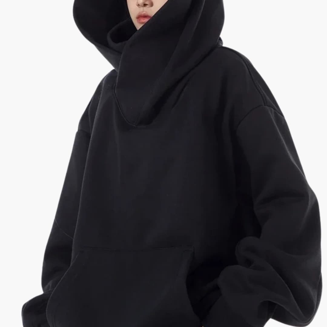 Hoodie Oversize pour Femmes – Style à Col Haut avec Poche Avant
