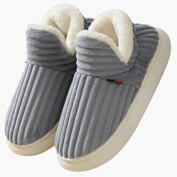 Chaussons en Peluche pour Femmes – Chaussons Intérieurs Ribés