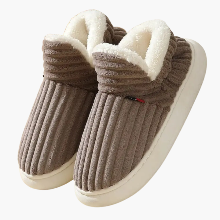 Chaussons en Peluche pour Femmes – Chaussons Intérieurs Ribés
