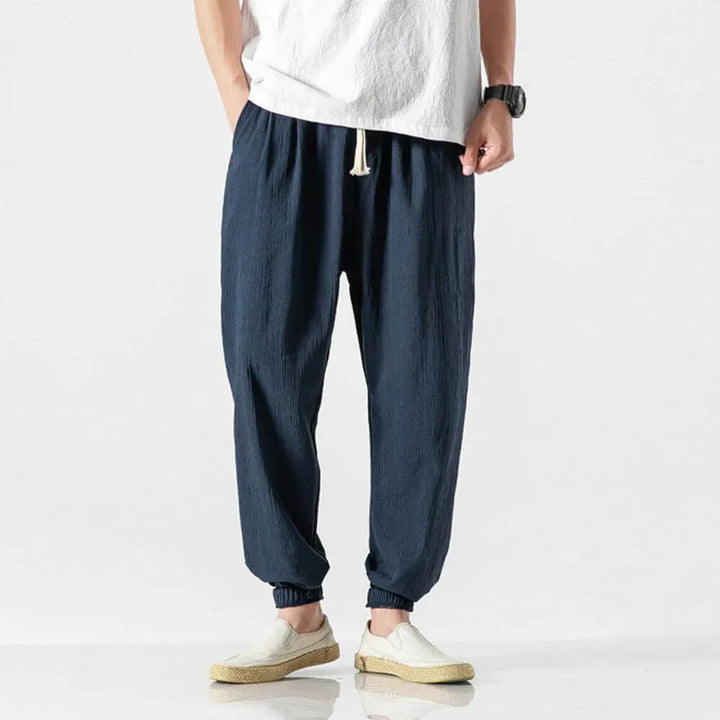 Pantalons Confort en Coton-Lin pour Hommes – Vêtements Légers de Tous les Jours