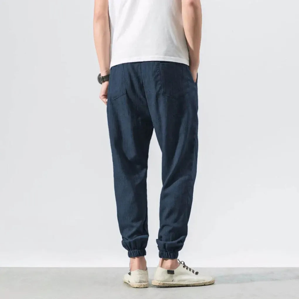 Pantalons Confort en Coton-Lin pour Hommes – Vêtements Légers de Tous les Jours
