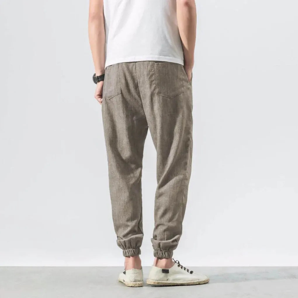 Pantalons Confort en Coton-Lin pour Hommes – Vêtements Légers de Tous les Jours