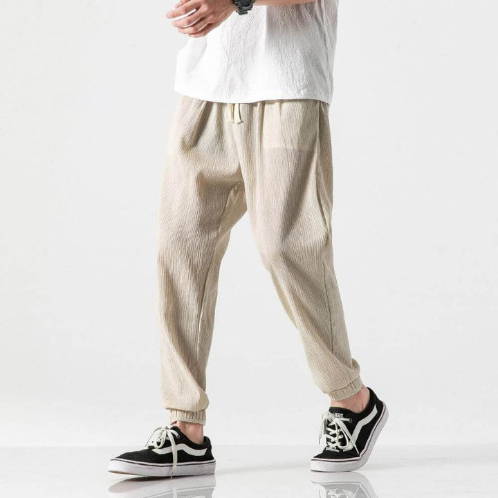 Pantalons Confort en Coton-Lin pour Hommes – Vêtements Légers de Tous les Jours