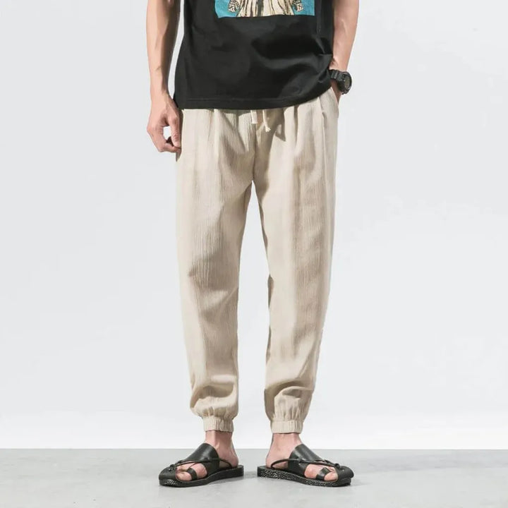 Pantalons Confort en Coton-Lin pour Hommes – Vêtements Légers de Tous les Jours