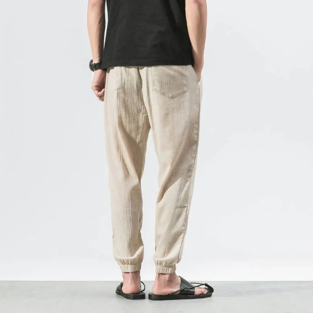 Pantalons Confort en Coton-Lin pour Hommes – Vêtements Légers de Tous les Jours