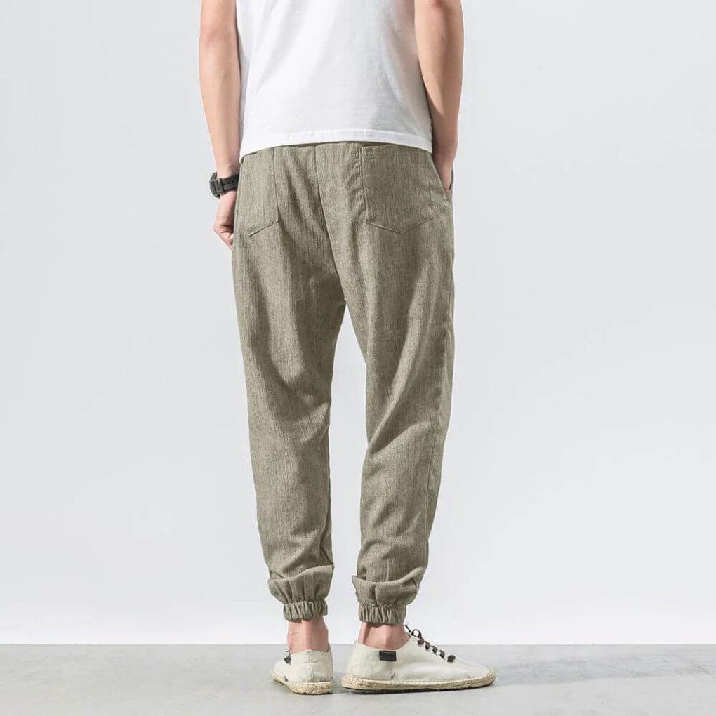 Pantalons Confort en Coton-Lin pour Hommes – Vêtements Légers de Tous les Jours