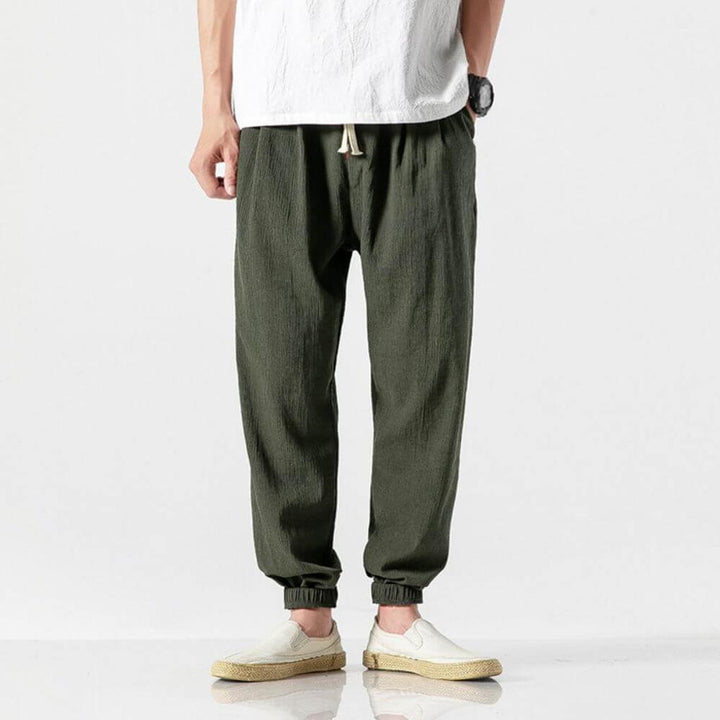 Pantalon confort en mélange de coton et mélange de lin pour homme – Léger et confortable au quotidien