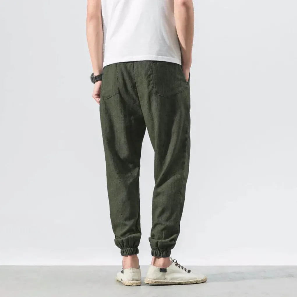 Pantalons Confort en Coton-Lin pour Hommes – Vêtements Légers de Tous les Jours