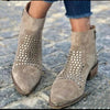 Charlotte | Bottes de Cheville Cloutées à orteil Pointu avec Zip Latéral et Talon Épais