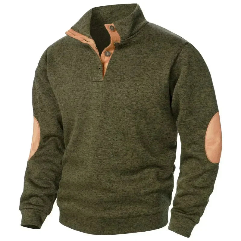 Sweat-shirt pour homme à col en V pour style décontracté et en plein air