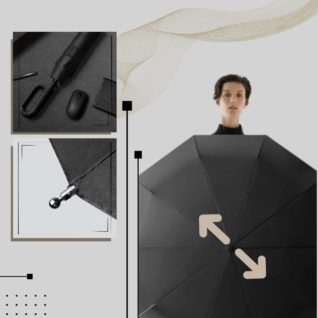 Parapluie Auto-Verrouillage – Design Fiable avec Caractéristiques Prêtes au Météo