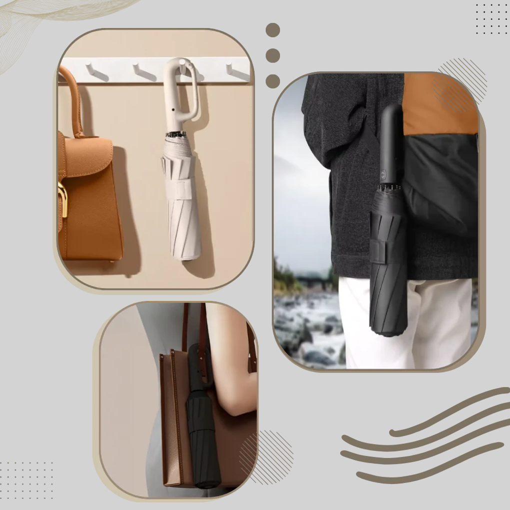 Parapluie Auto-Verrouillage – Design Fiable avec Caractéristiques Prêtes au Météo