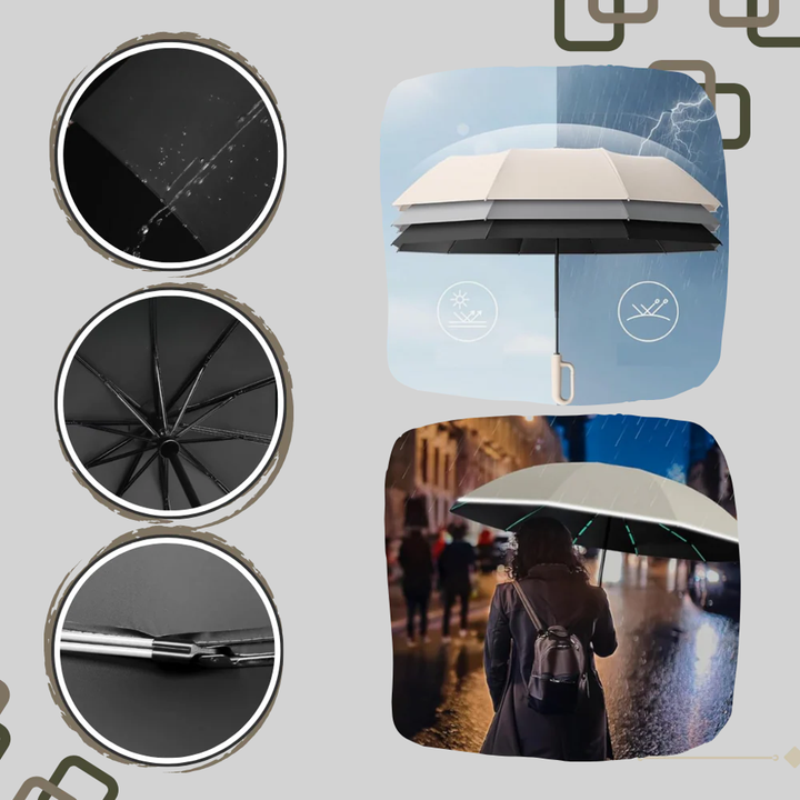 Parapluie Auto-Verrouillage – Design Fiable avec Caractéristiques Prêtes au Météo