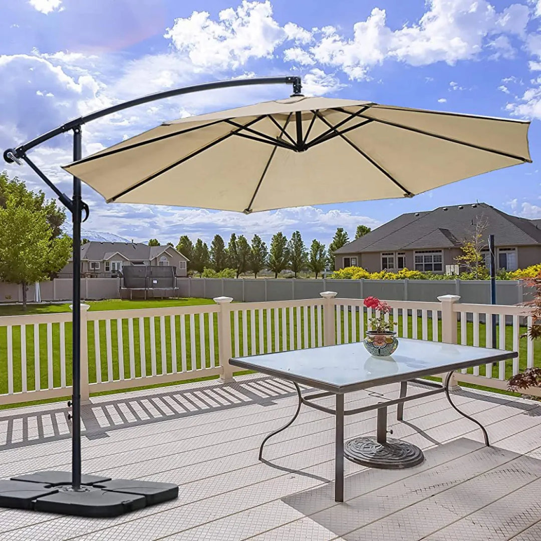 Parasol moderne de jardin avec système d'ouverture facile à manivelle