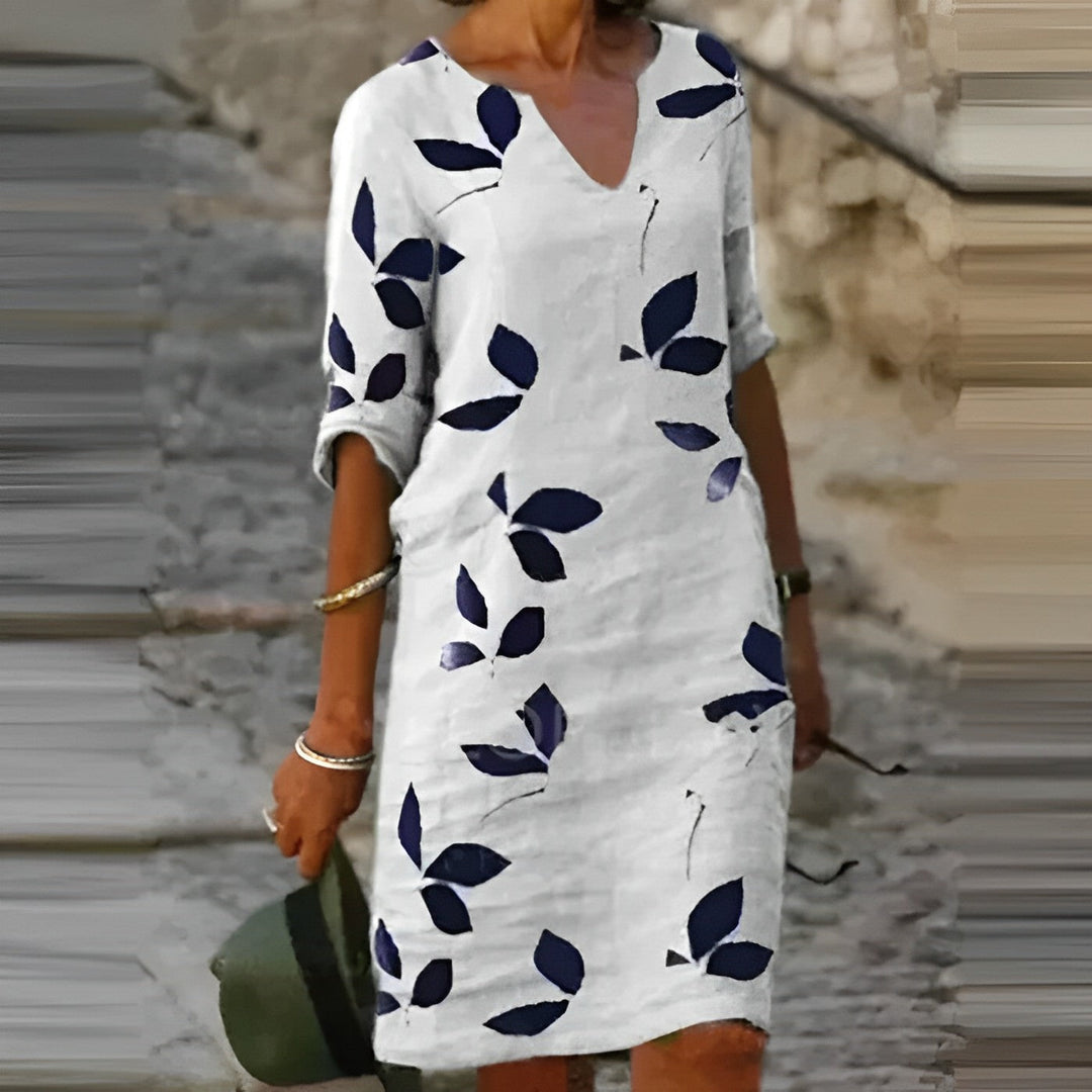 Mavis – Robe d'été à imprimé feuilles pour femmes | Élégance sans effort