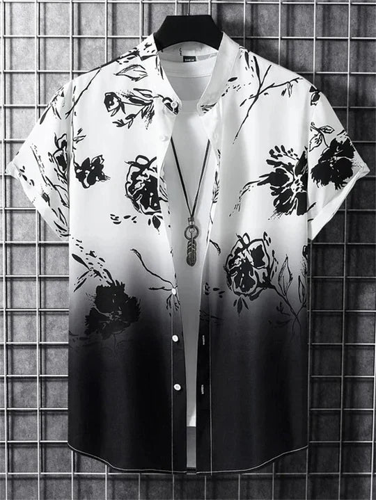 Chemise hawaïenne imprimée fleur 3D style vibrant pour jours détendus