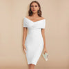 Robe Bandage à Décolleté en V et Épaule Dégagée
