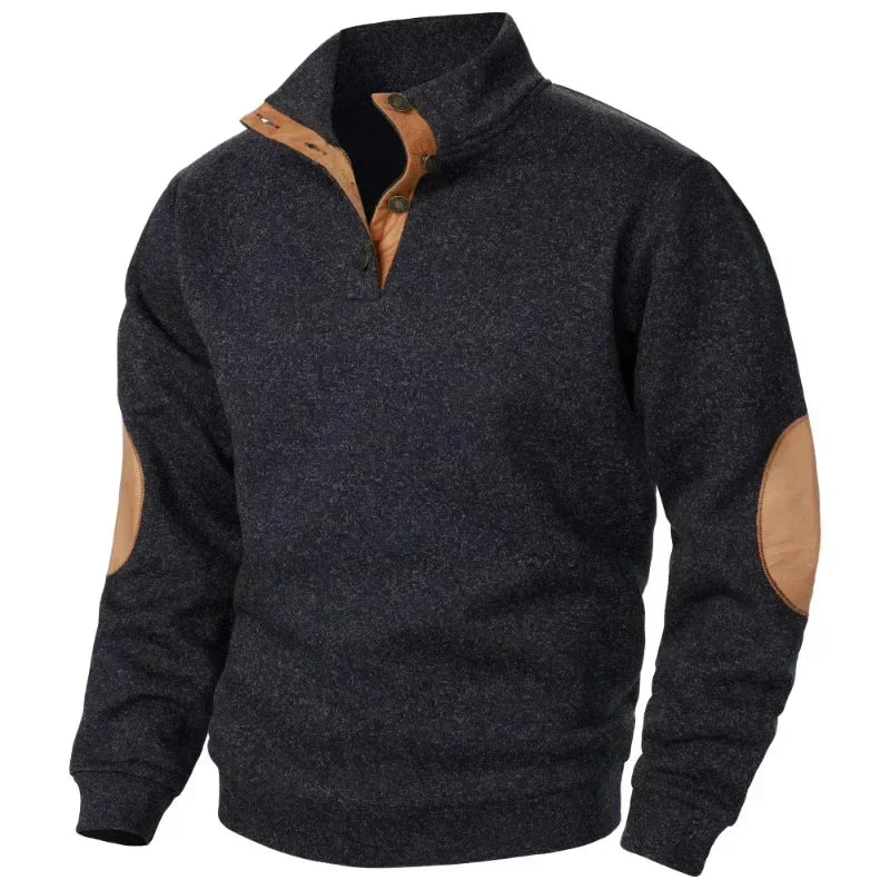 Sweat-shirt pour homme à col en V pour style décontracté et en plein air