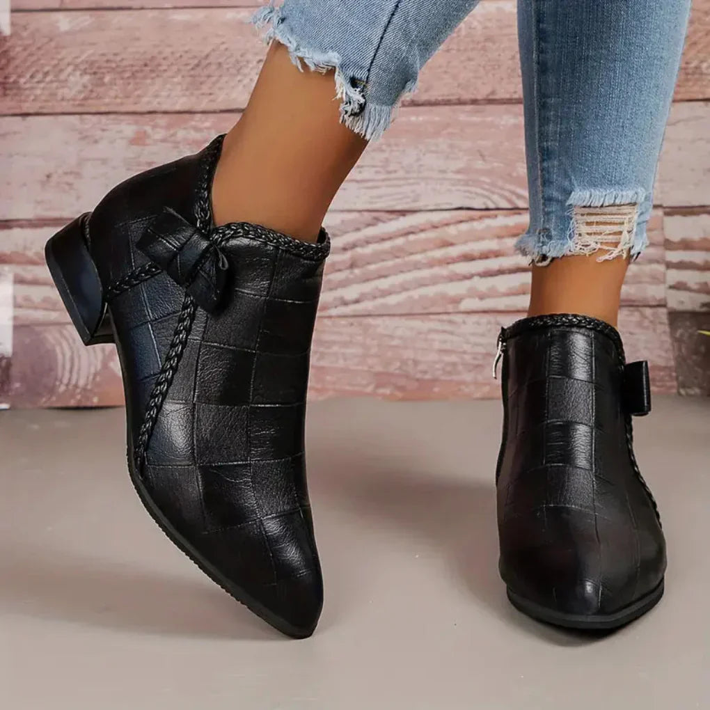 Bottes Cheville Femme à Talons Bas