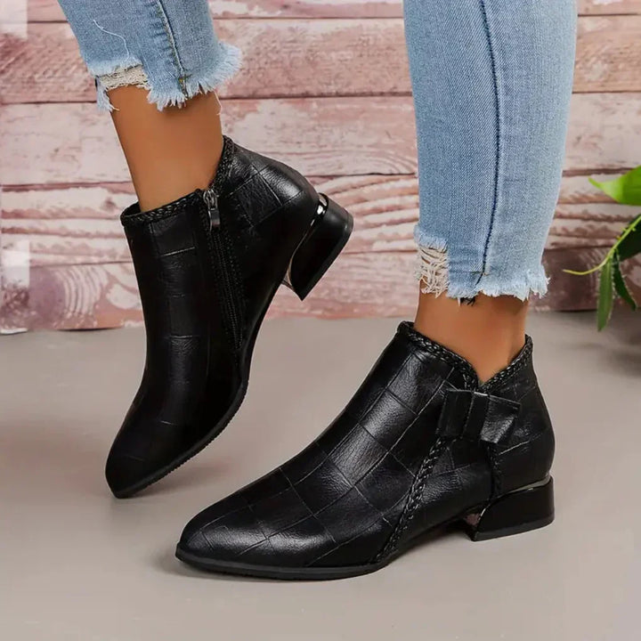 Bottes Cheville Femme à Talons Bas