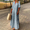 Harper | Robe Maxi Boho V-Décolleté à Manches Longues Imprimée