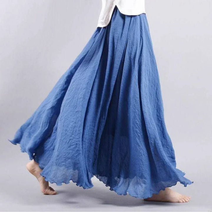 Charlotte | Boho Maxi Skirt High Waist Cotton Flowing A-Line