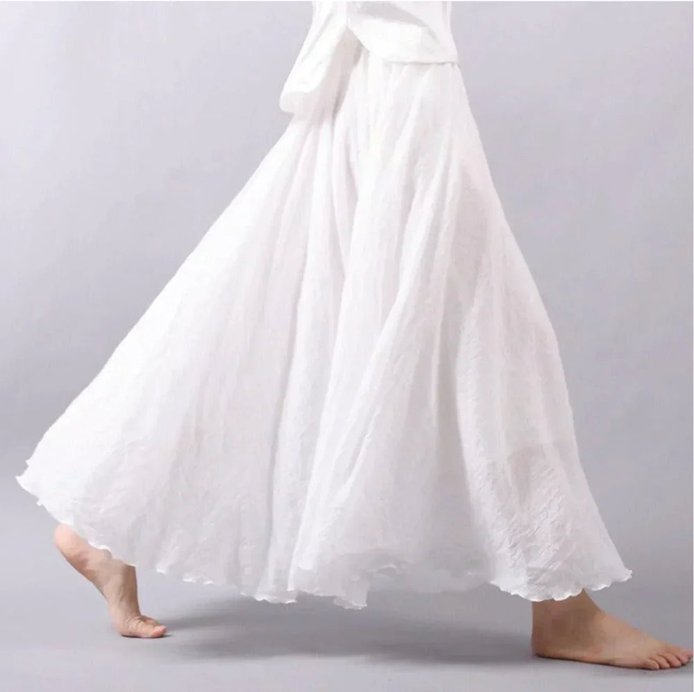 Charlotte | Boho Maxi Skirt High Waist Cotton Flowing A-Line