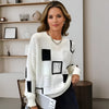 Pull Chic à Carrés