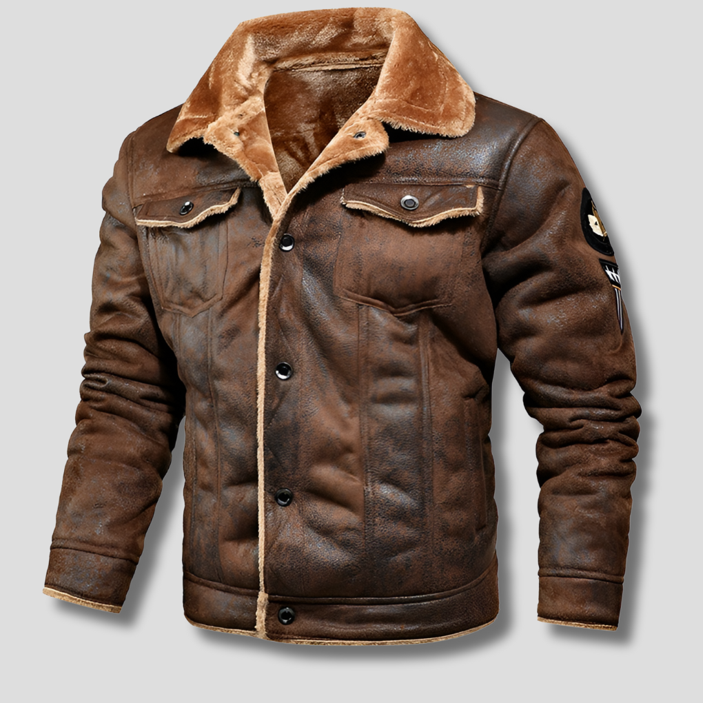 Veste Bomber d'Hiver Chaleur Stylée avec un Bord Aviateur Classique