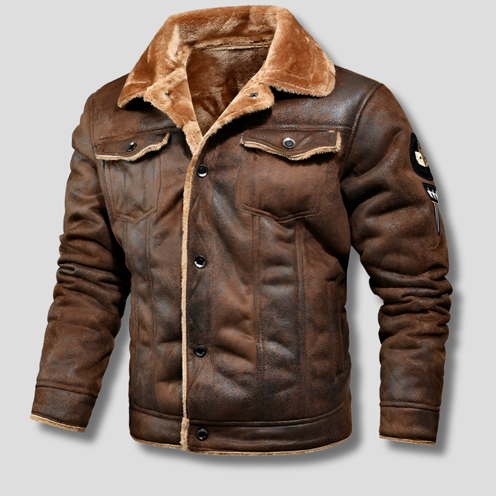 Veste Bomber d'Hiver Chaleur Stylée avec un Bord Aviateur Classique