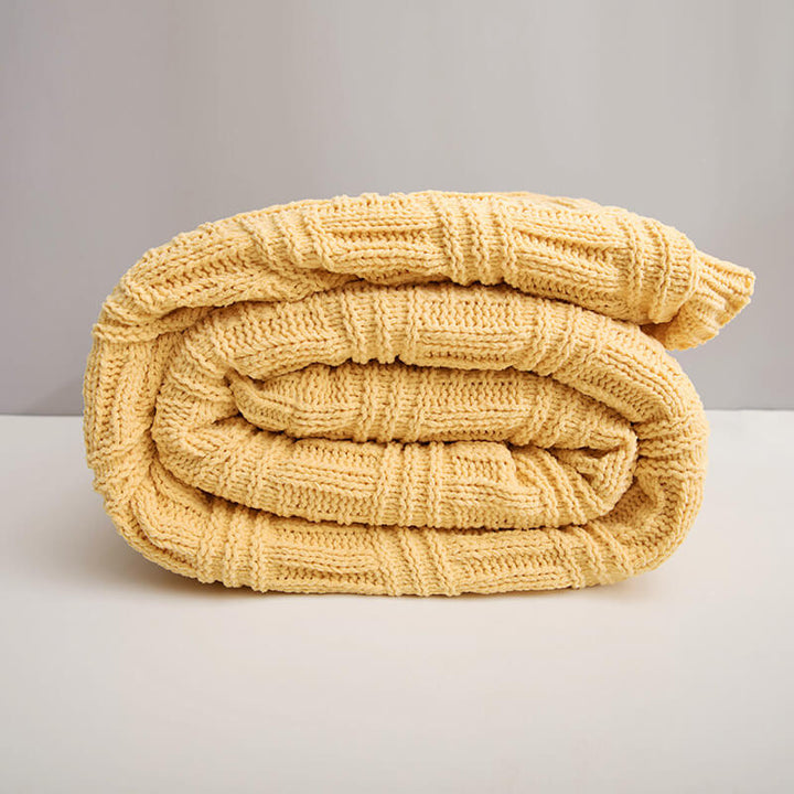 ChaleureuxCocoon - Couverture en Tricot Double Couche Épais et Doux