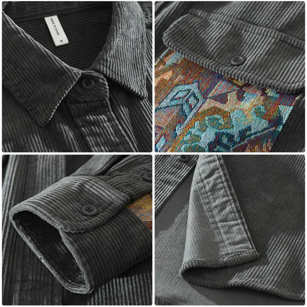 Chemise Vintage Homme à Manches Longues Style Classique avec Attrait Intemporel