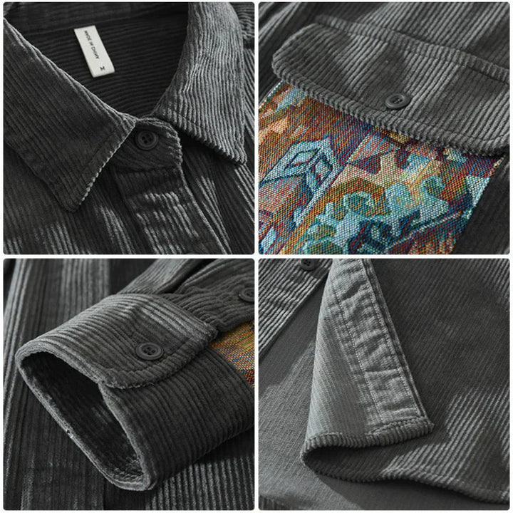Chemise Vintage Homme à Manches Longues Style Classique avec Attrait Intemporel