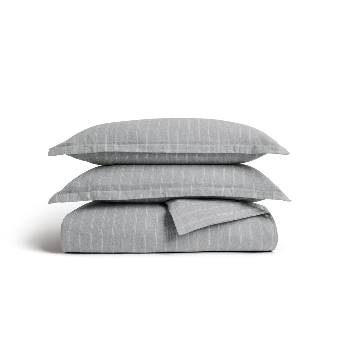 Coton Doux - Ensemble de Couette Rayé en Flanelle 100% Confortable
