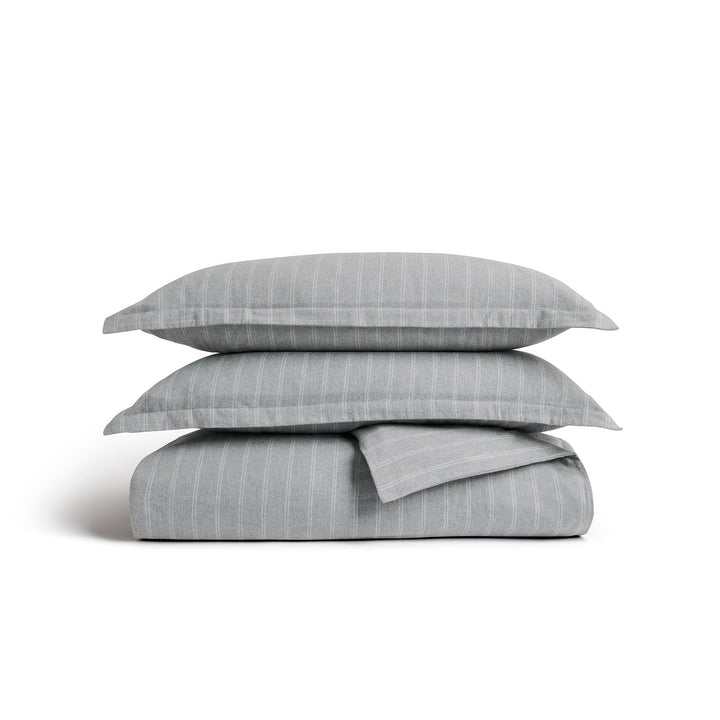 Coton Doux - Ensemble de Couette Rayé en Flanelle 100% Confortable