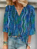 Blouse Abstract à Pois avec Décolleté Flatteur