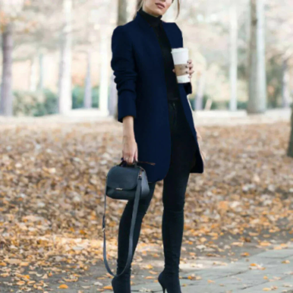 Manteau d'hiver pour femmes à col levant – Superposition élégante avec chaleur classique