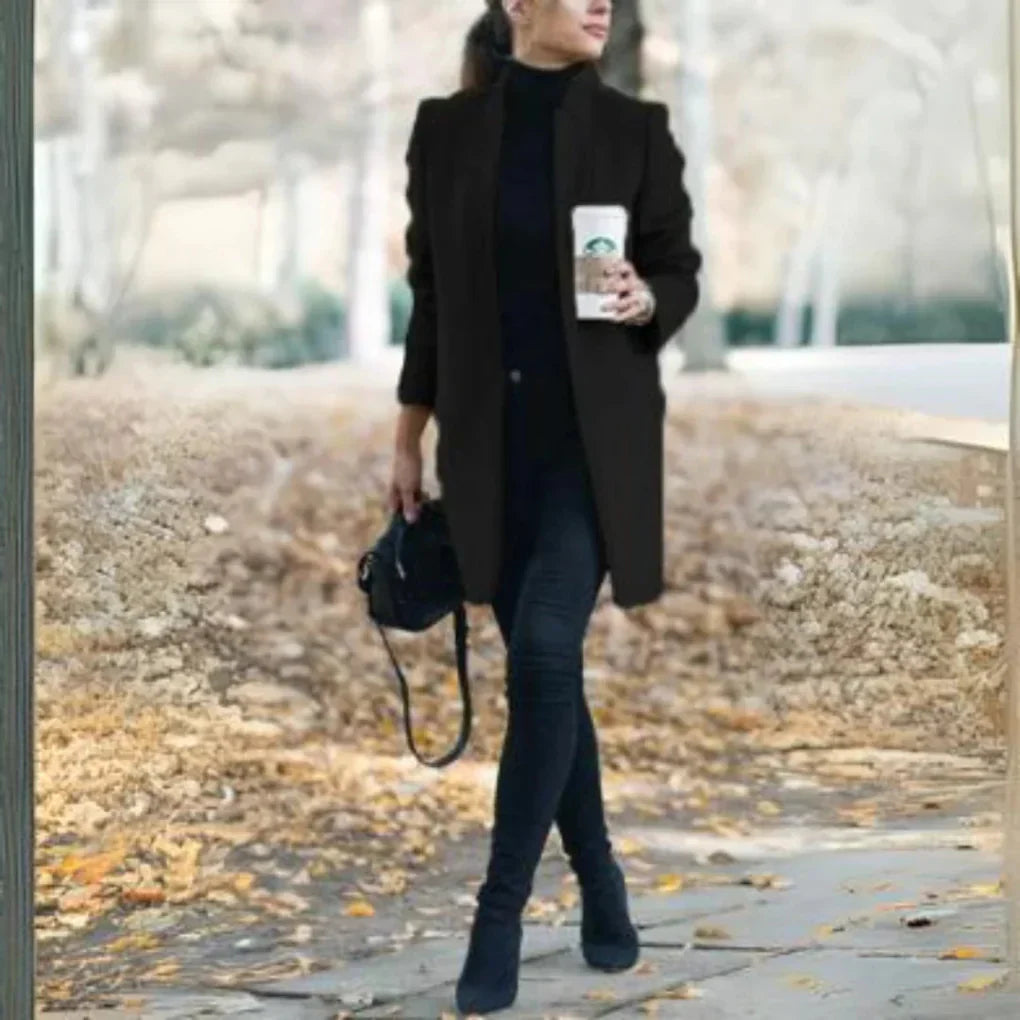 Manteau d'hiver pour femmes à col levant – Superposition élégante avec chaleur classique