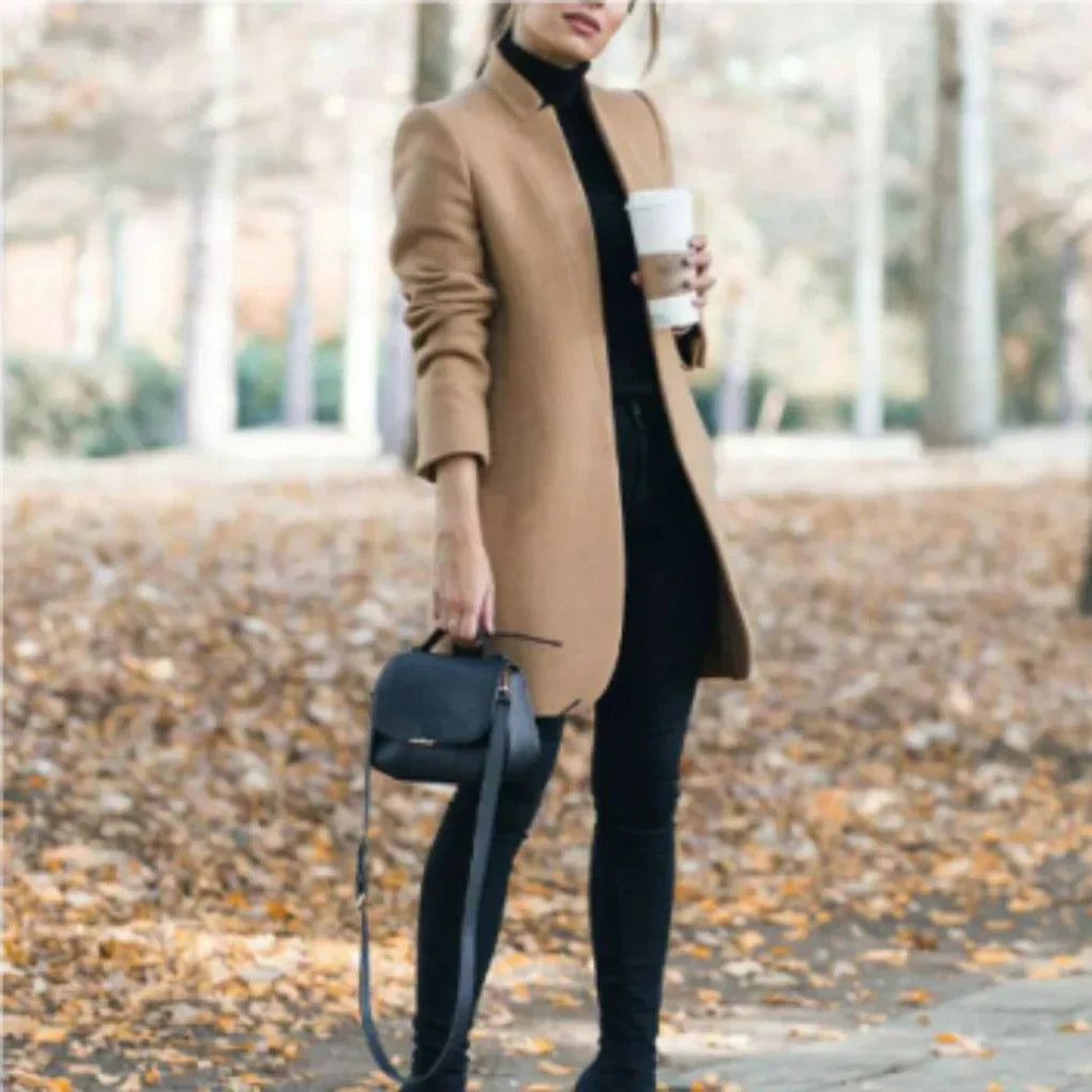 Manteau d'hiver pour femmes à col levant – Superposition élégante avec chaleur classique