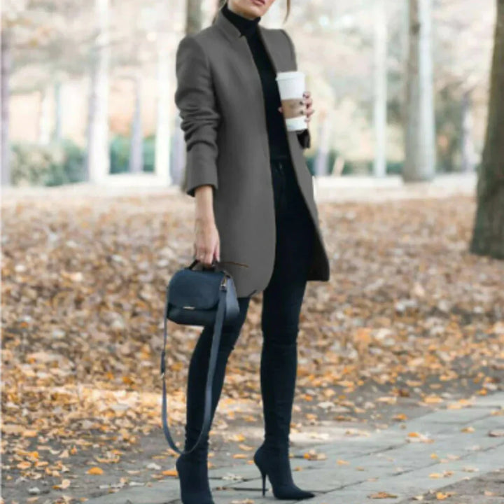 Manteau d'hiver pour femmes à col levant – Superposition élégante avec chaleur classique